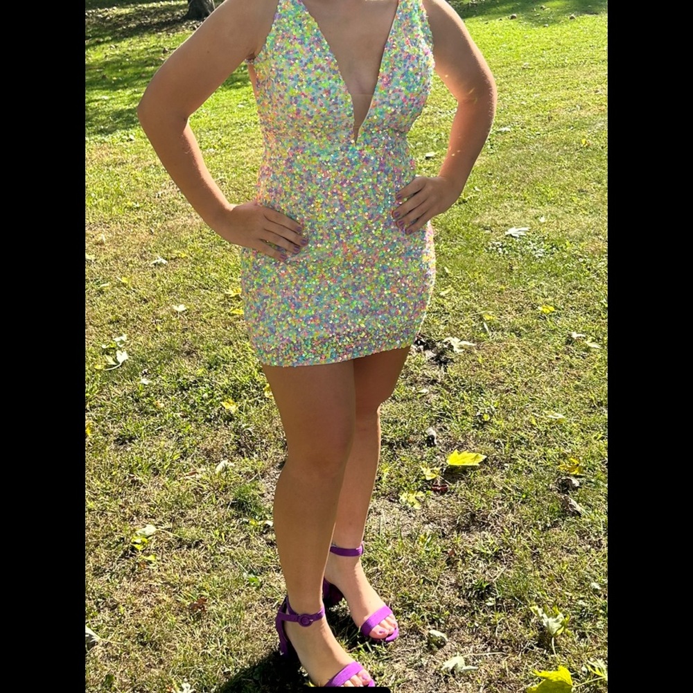 Aleta Sequin Dress-Formal Multi Colored sequins size 00